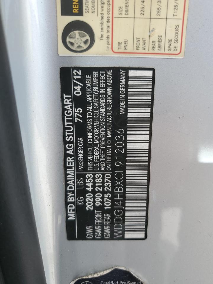 2012 Mercedes-Benz C 250 VIN: WDDGJ4HBXCF912036 Lot: 82184175