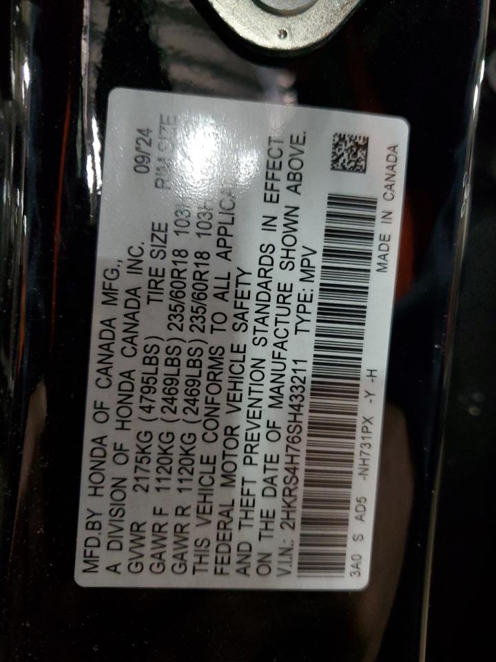 2025 Honda Cr-V Exl VIN: 2HKRS4H76SH433211 Lot: 89563865