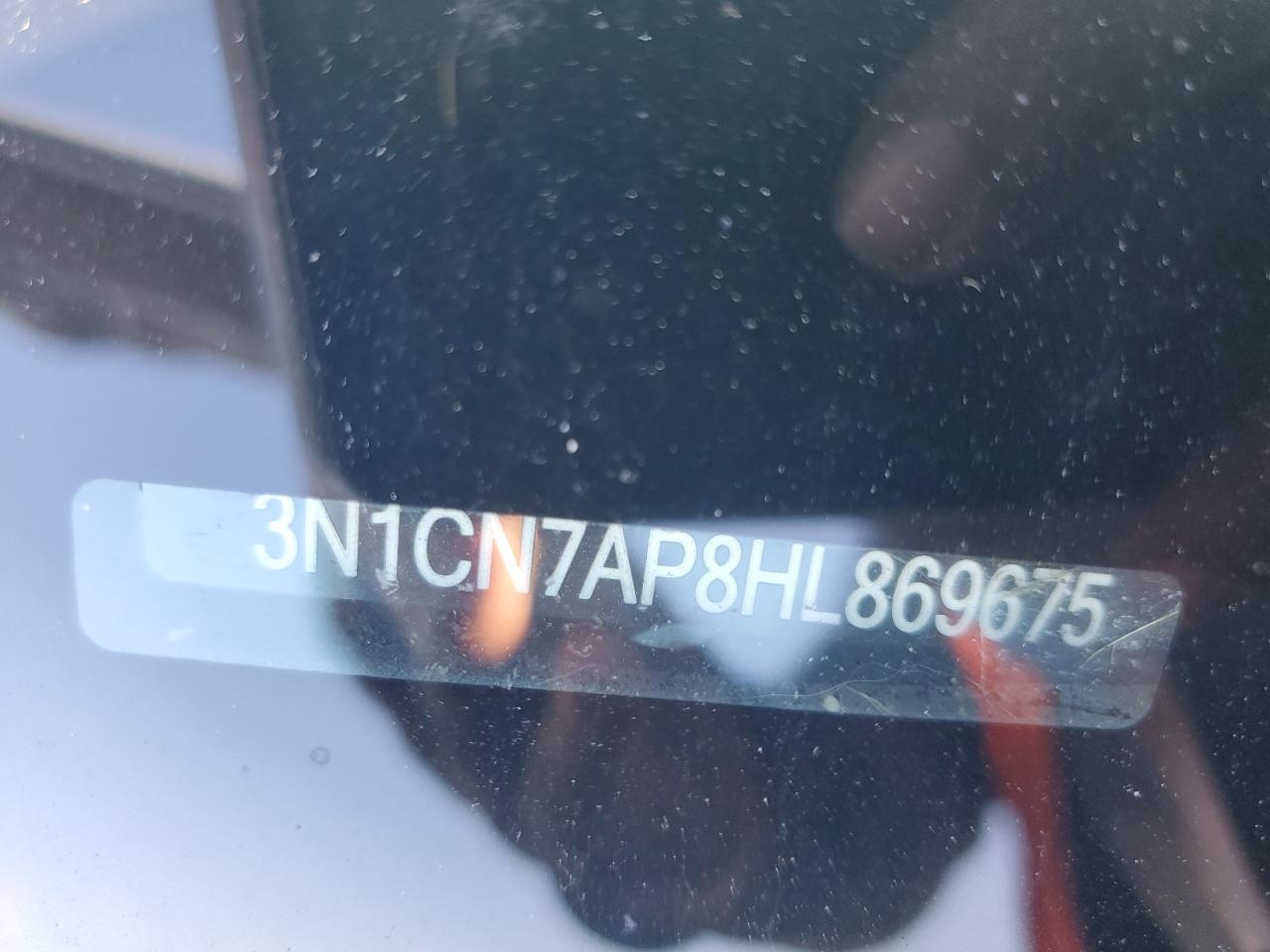 2017 Nissan Versa S VIN: 3N1CN7AP8HL869675 Lot: 82557005