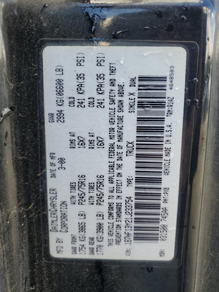 2001 Dodge Ram 1500 VIN: 1B7HF13Y21J233754 Lot: 85325165