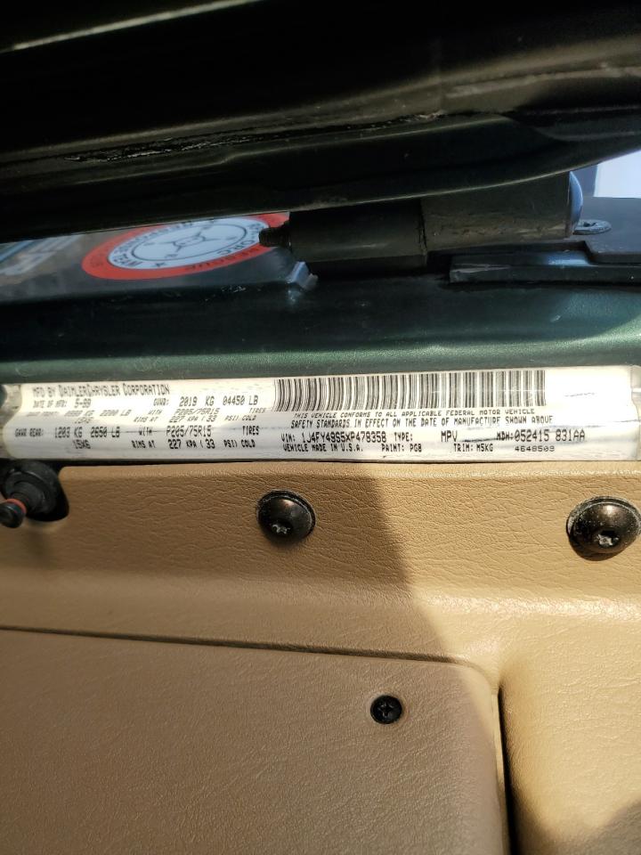 1999 Jeep Wrangler / Tj Sahara VIN: 1J4FY49S5XP478358 Lot: 86463045