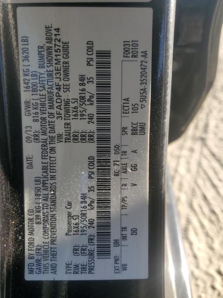 2014 Ford Fiesta Titanium VIN: 3FADP4FJ3EM157214 Lot: 87443805