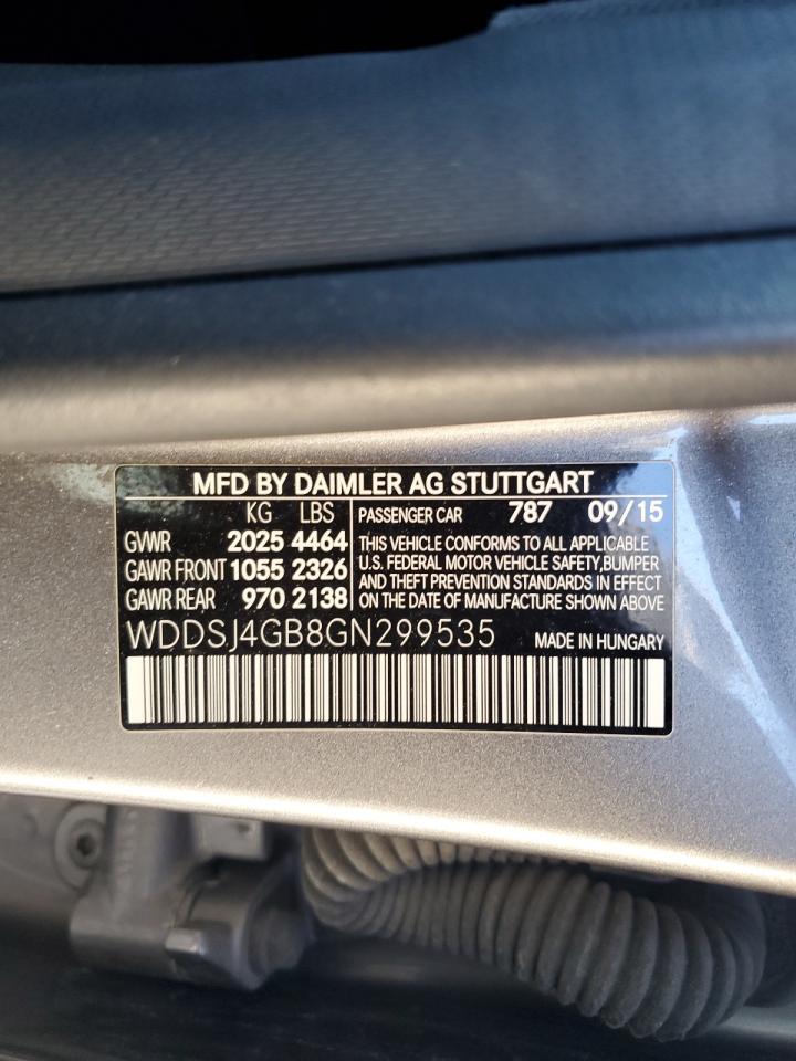 2016 Mercedes-Benz Cla 250 4Matic VIN: WDDSJ4GB8GN299535 Lot: 89492535