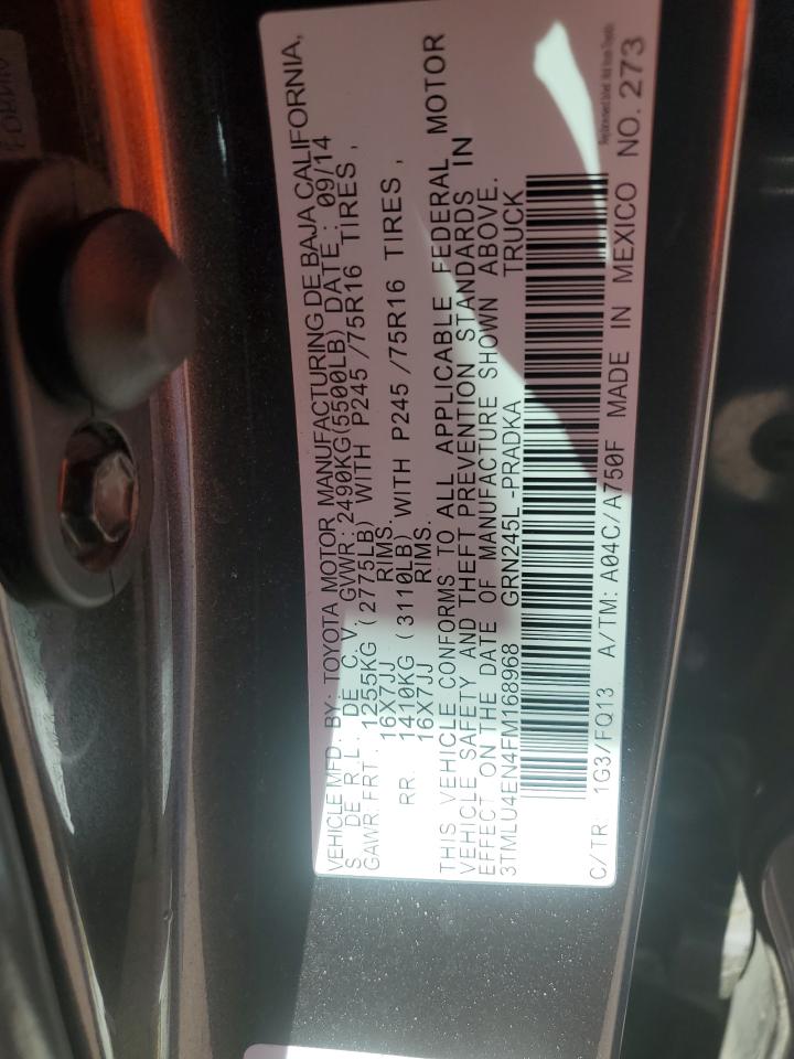 2015 Toyota Tacoma Double Cab VIN: 3TMLU4EN4FM168968 Lot: 86777845