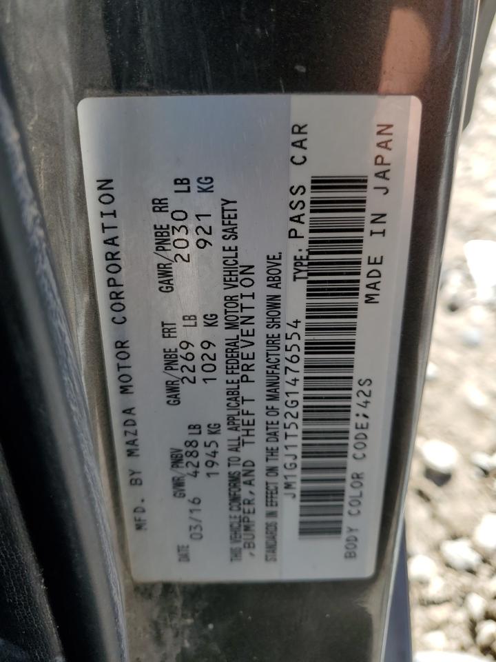 2016 Mazda 6 Touring VIN: JM1GJ1T52G1476554 Lot: 85395955