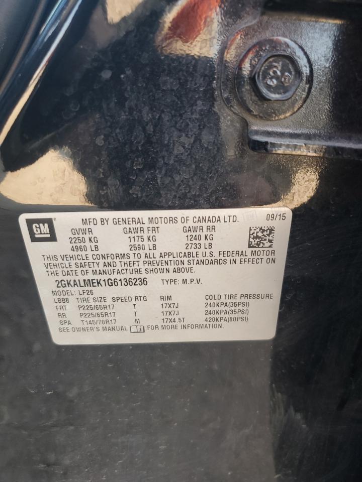 2016 GMC Terrain Sle VIN: 2GKALMEK1G6136236 Lot: 82193205