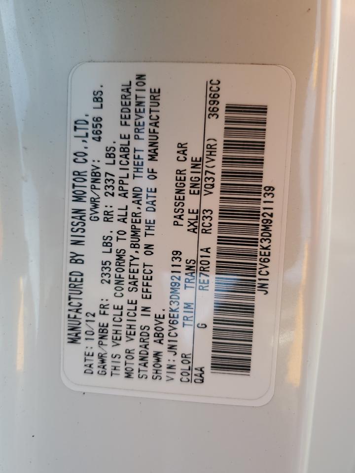 2013 Infiniti G37 Journey VIN: JN1CV6EK3DM921139 Lot: 90301915