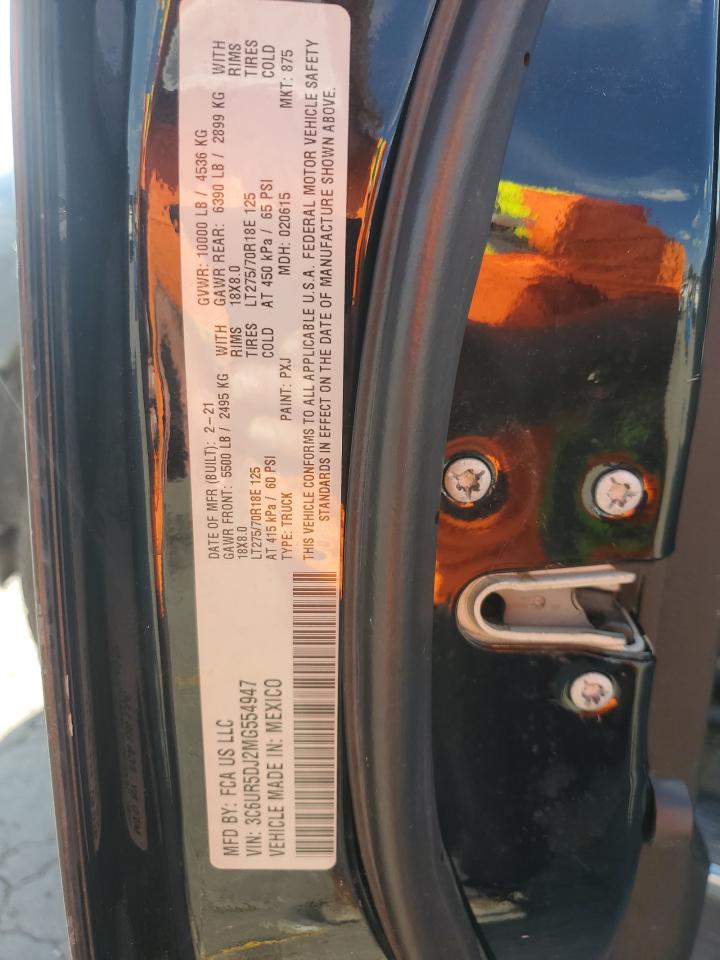 2021 Ram 2500 Big Horn VIN: 3C6UR5DJ2MG554947 Lot: 84871575