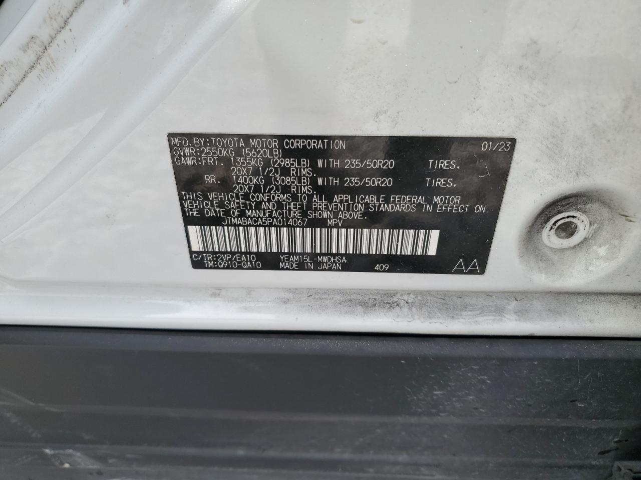 2023 Toyota Bz4X Xle VIN: JTMABACA5PA014067 Lot: 82524475