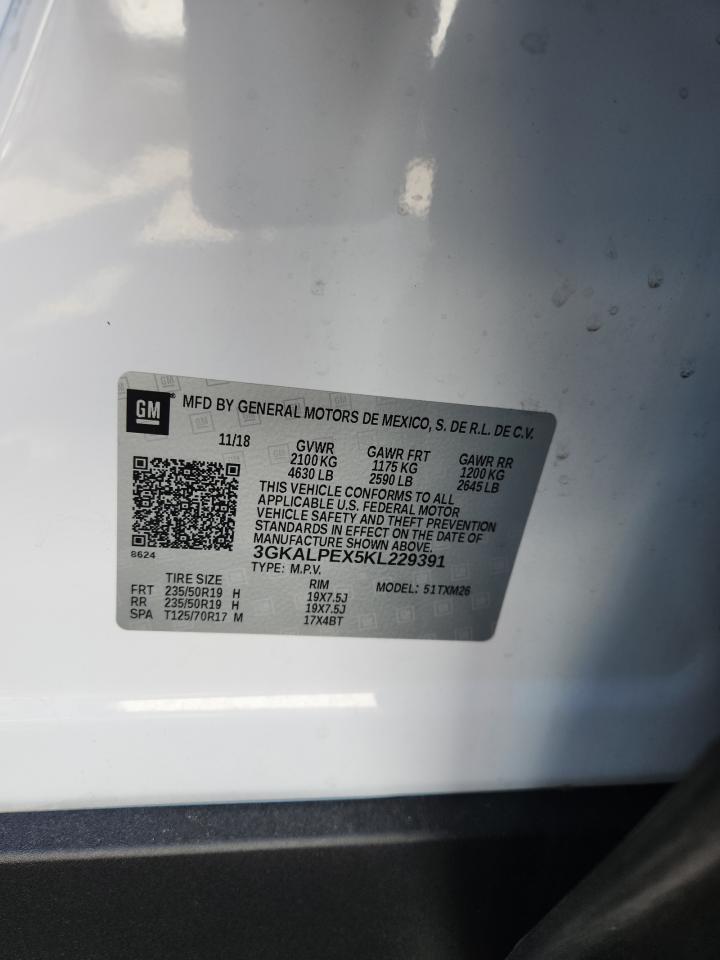 2019 GMC Terrain Slt VIN: 3GKALPEX5KL229391 Lot: 90057095