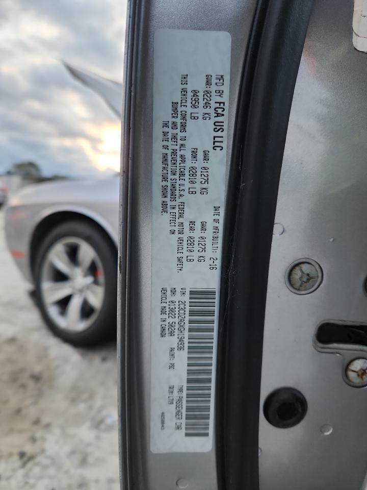 2016 Dodge Challenger Sxt VIN: 2C3CDZAGXGH194936 Lot: 84654245