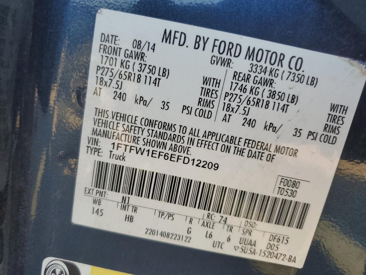 2010 Ford F150 Super Cab VIN: 1FTEX1C82AFC60309 Lot: 82549235