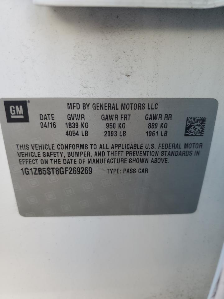 2016 Chevrolet Malibu Ls VIN: 1G1ZB5ST8GF269269 Lot: 85753465