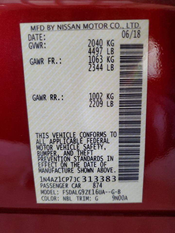 2018 Nissan Leaf S VIN: 1N4AZ1CP7JC313383 Lot: 91023215