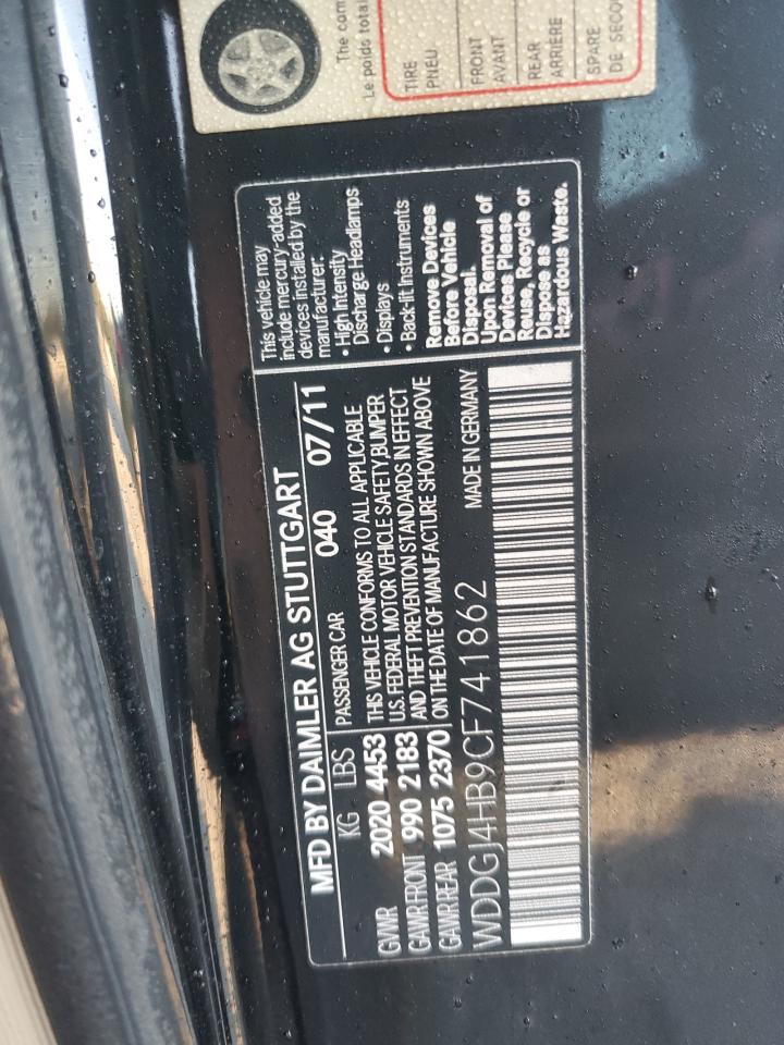 2012 Mercedes-Benz C 250 VIN: WDDGJ4HB9CF741862 Lot: 87453445