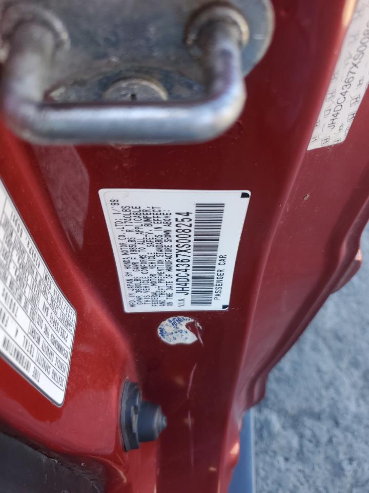 1999 Acura Integra Gs VIN: JH4DC4367XS008254 Lot: 85724985
