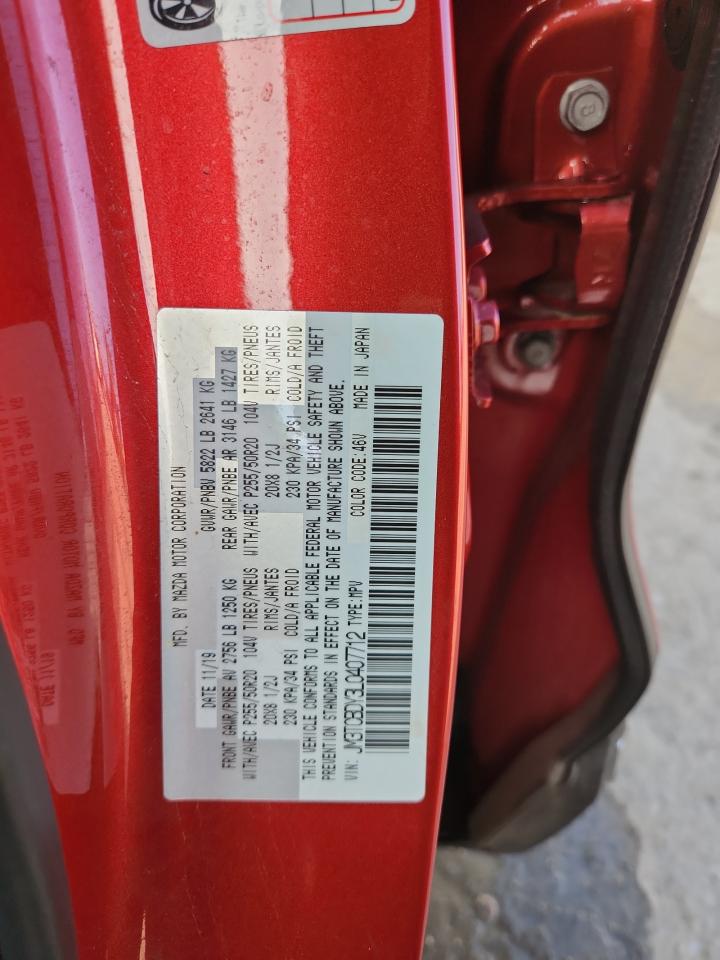 2020 Mazda Cx-9 Grand Touring VIN: JM3TCBDY3L0407712 Lot: 86283685