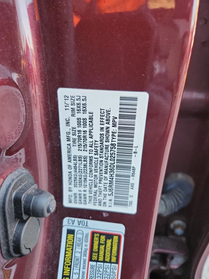 2013 Honda Cr-V Lx VIN: 5J6RM4H36DL025758 Lot: 89821785