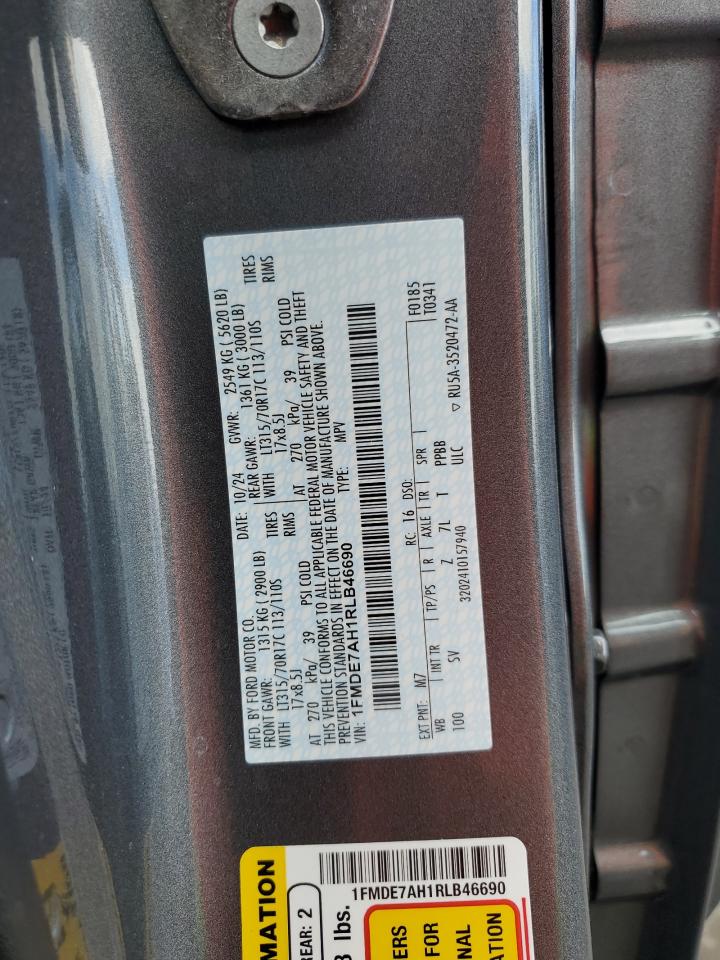 2024 Ford Bronco Big Bend VIN: 1FMDE7AH1RLB46690 Lot: 82477065