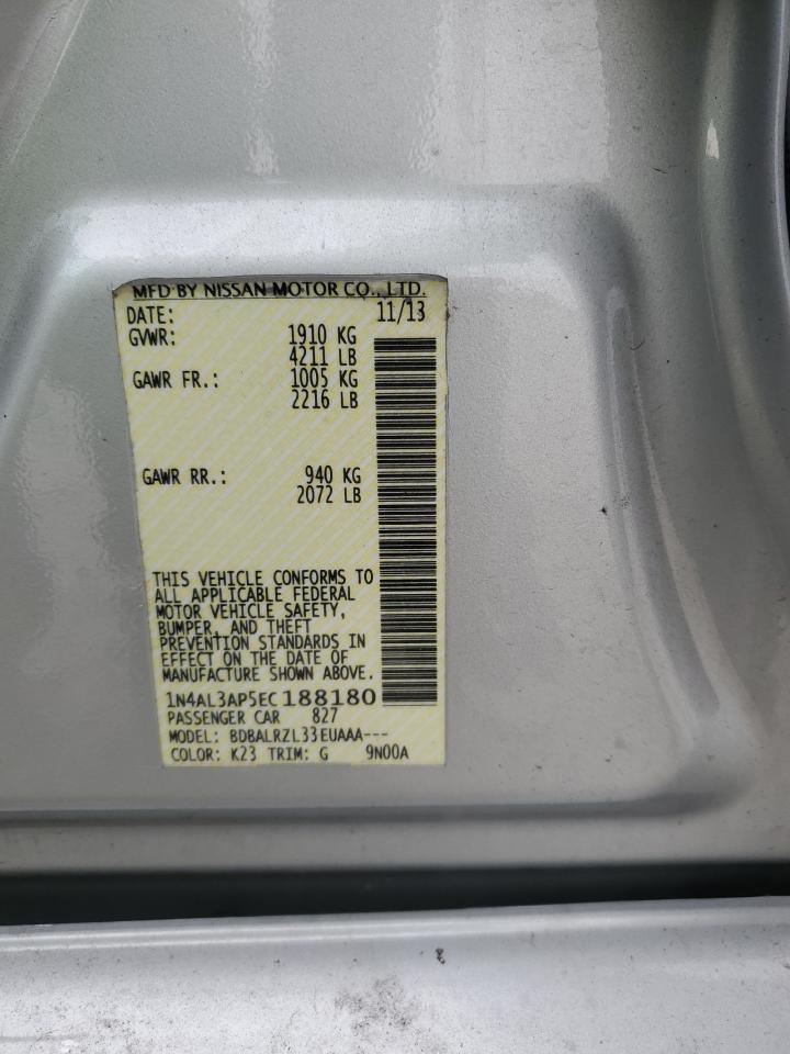 2014 Nissan Altima 2.5 VIN: 1N4AL3AP5EC188180 Lot: 82429645