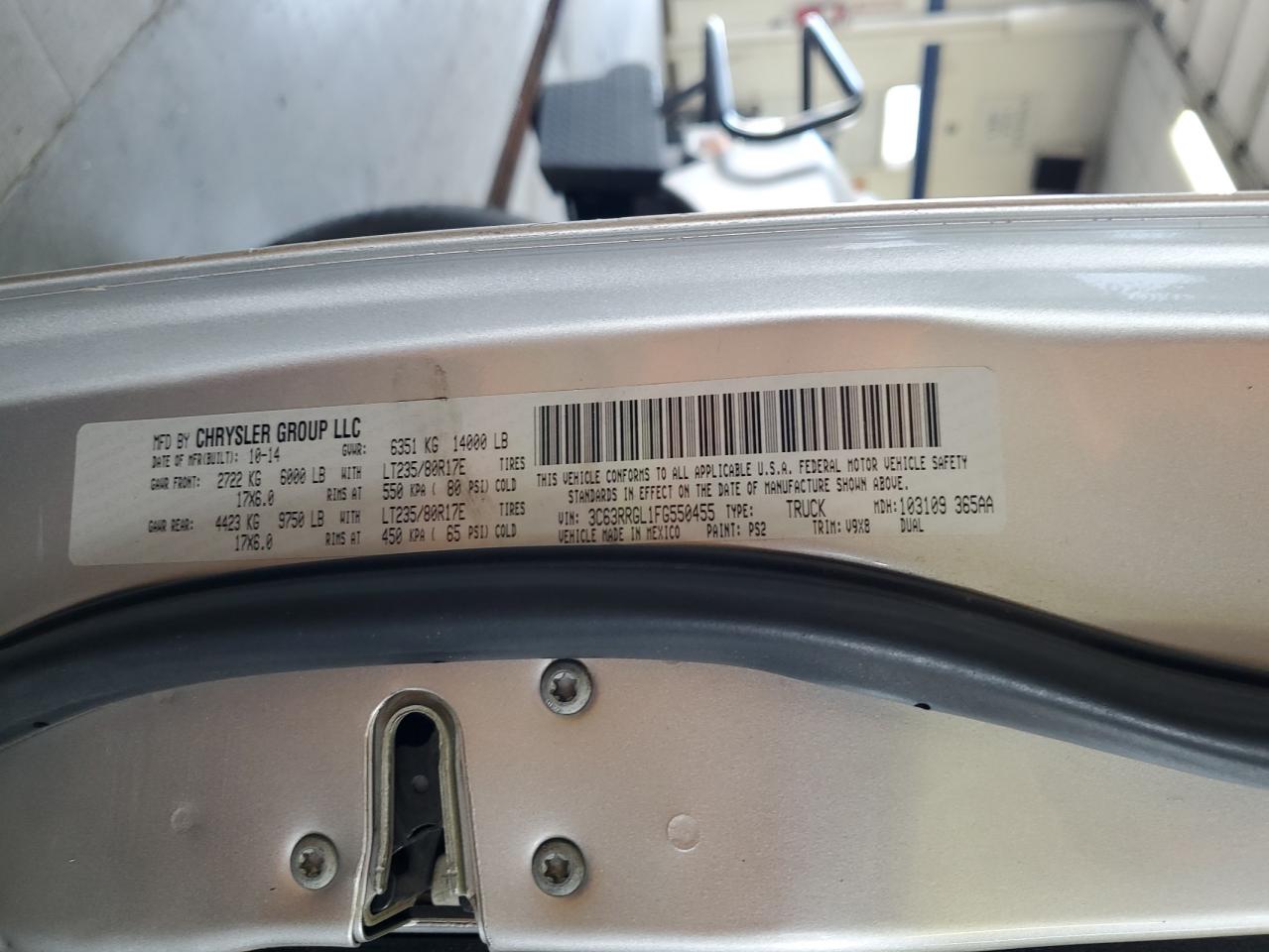 2015 Ram 3500 St VIN: 3C63RRGL1FG550455 Lot: 86288575