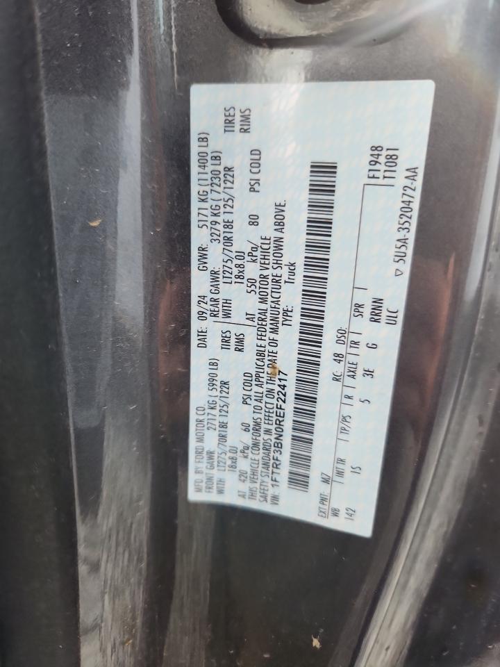 2024 Ford F350 Super Duty VIN: 1FTRF3BN0REF22417 Lot: 87388105