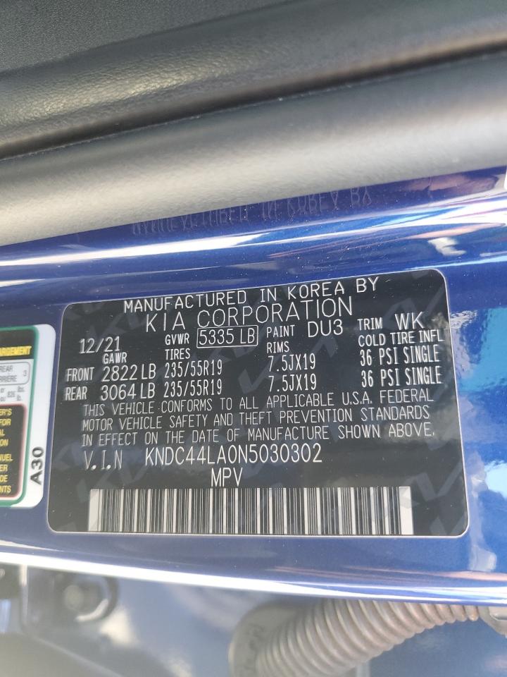 2022 Kia Ev6 Gt Line VIN: KNDC44LA0N5030302 Lot: 90668875