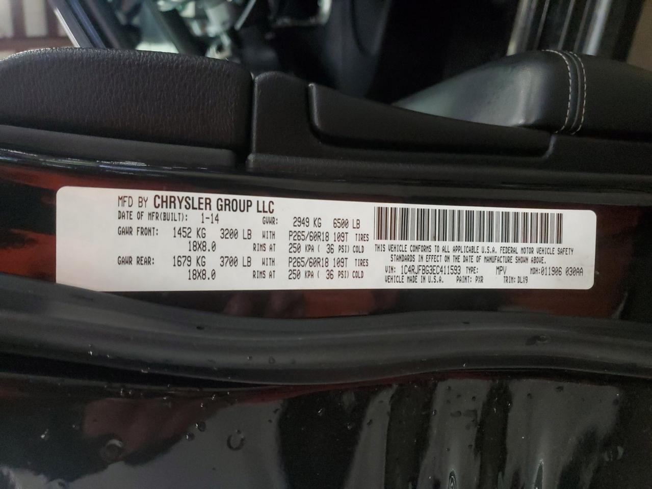 2014 Jeep Grand Cherokee Limited VIN: 1C4RJFBG3EC411593 Lot: 82418115