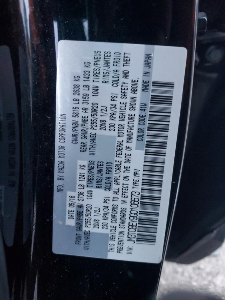 2016 Mazda Cx-9 Signature VIN: JM3TCBEY9G0106673 Lot: 90662945