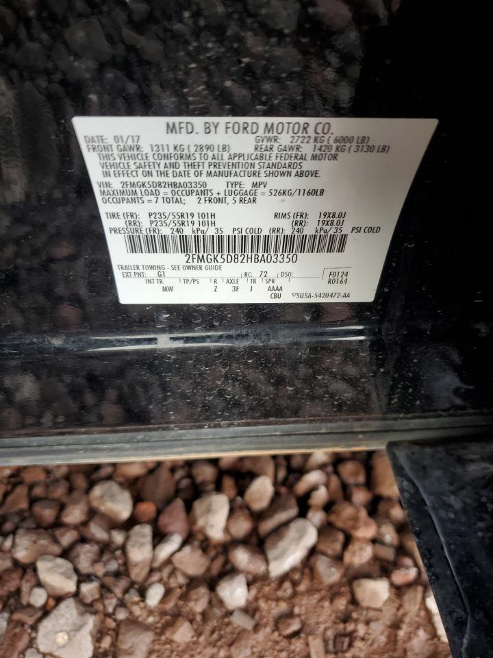 2017 Ford Flex Limited VIN: 2FMGK5D82HBA03350 Lot: 86124285