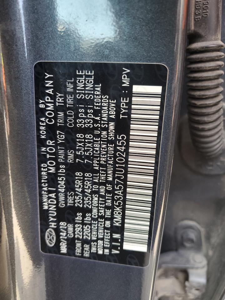 2018 Hyundai Kona Ultimate VIN: KM8K53A57JU102455 Lot: 84832905