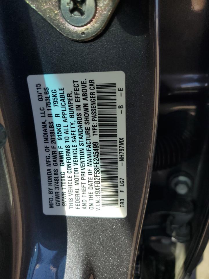 2015 Honda Civic Lx VIN: 19XFB2F58FE245499 Lot: 84903565