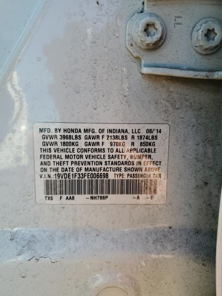 2015 Acura Ilx 20 VIN: 19VDE1F33FE006698 Lot: 89699795