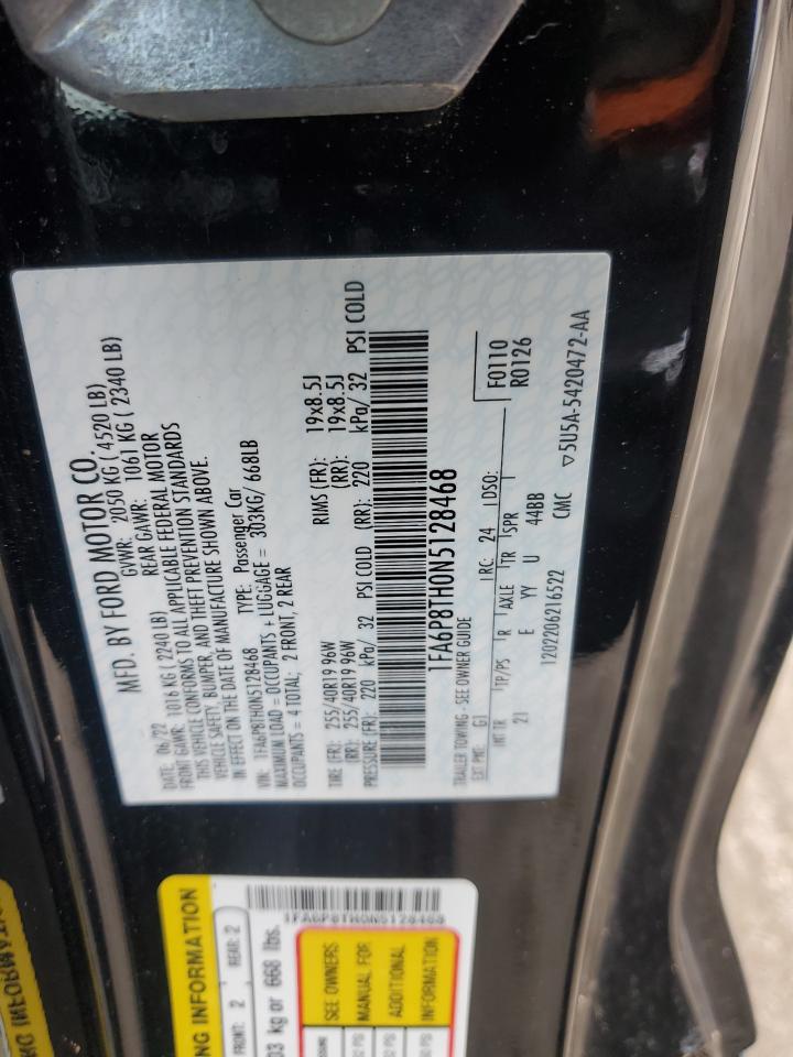 2022 Ford Mustang VIN: 1FA6P8TH0N5128468 Lot: 90431705