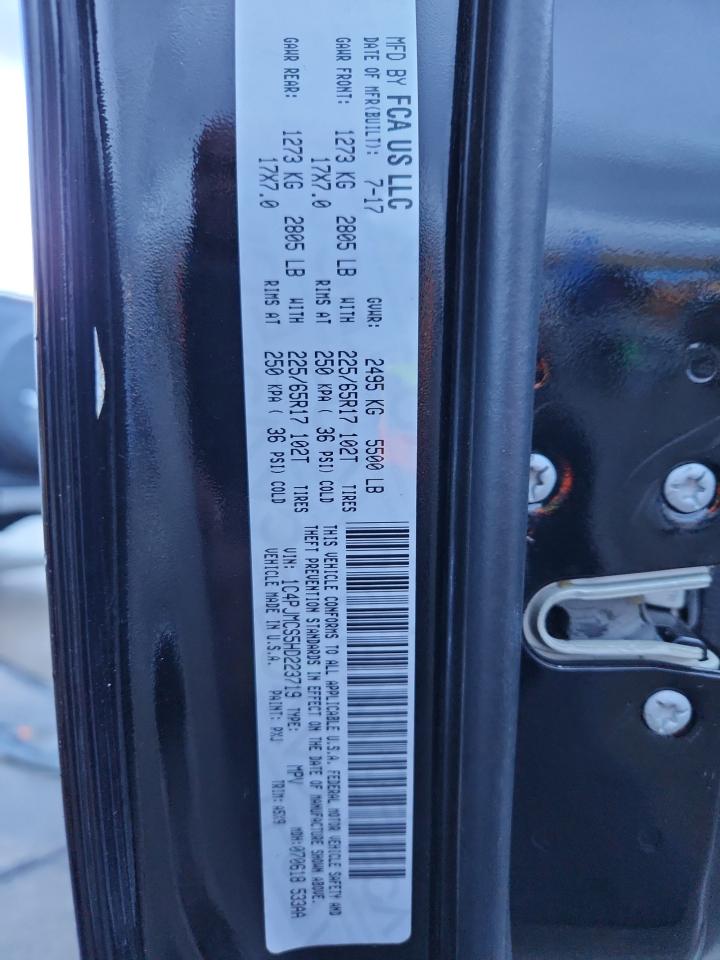 2017 Jeep Cherokee Latitude VIN: 1C4PJMCS5HD223719 Lot: 89846745