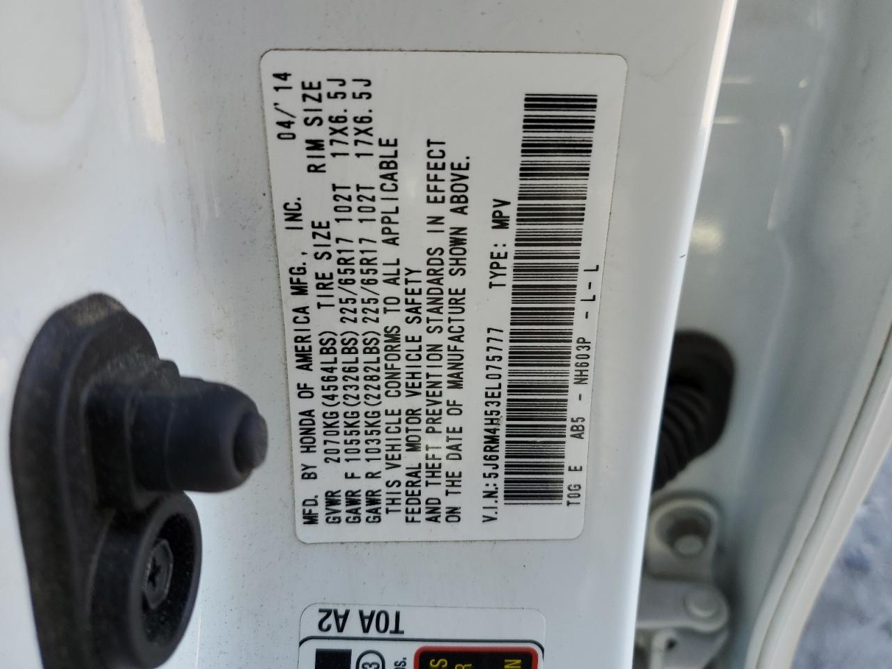 2014 Honda Cr-V Ex VIN: 5J6RM4H53EL075777 Lot: 89712565