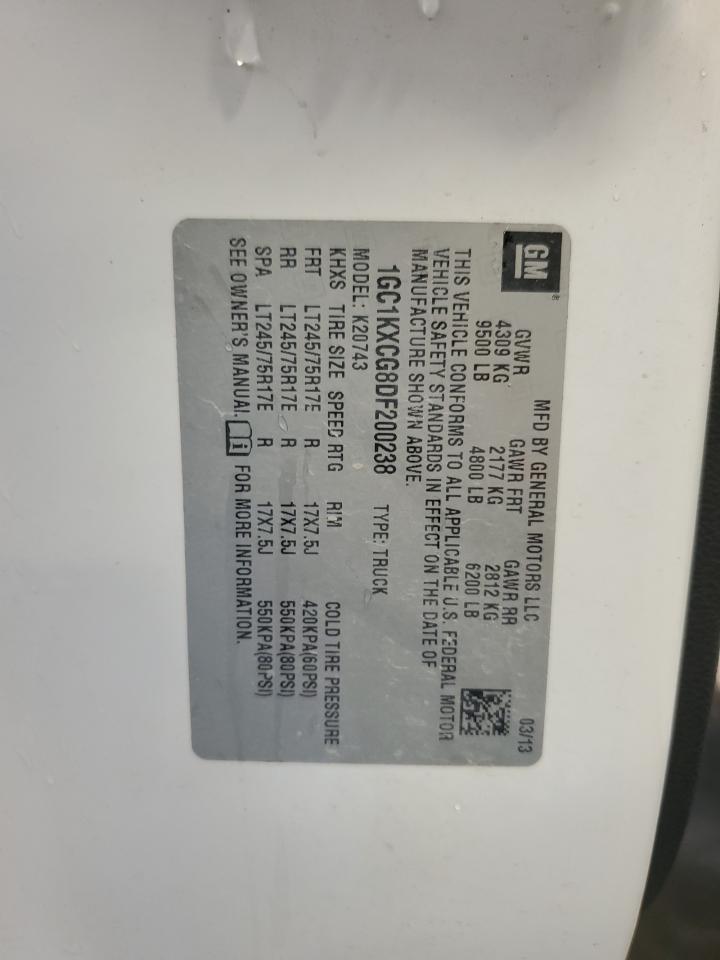 2013 Chevrolet Silverado K2500 Heavy Duty Lt VIN: 1GC1KXCG8DF200238 Lot: 84865865