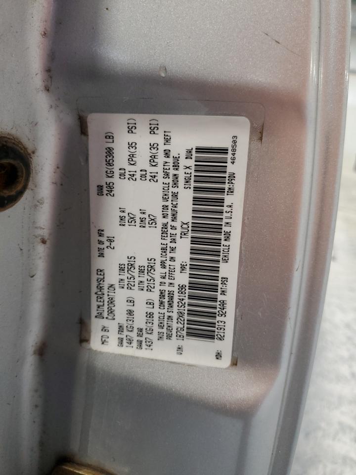 2001 Dodge Dakota VIN: 1B7GL22X01S241896 Lot: 80546295