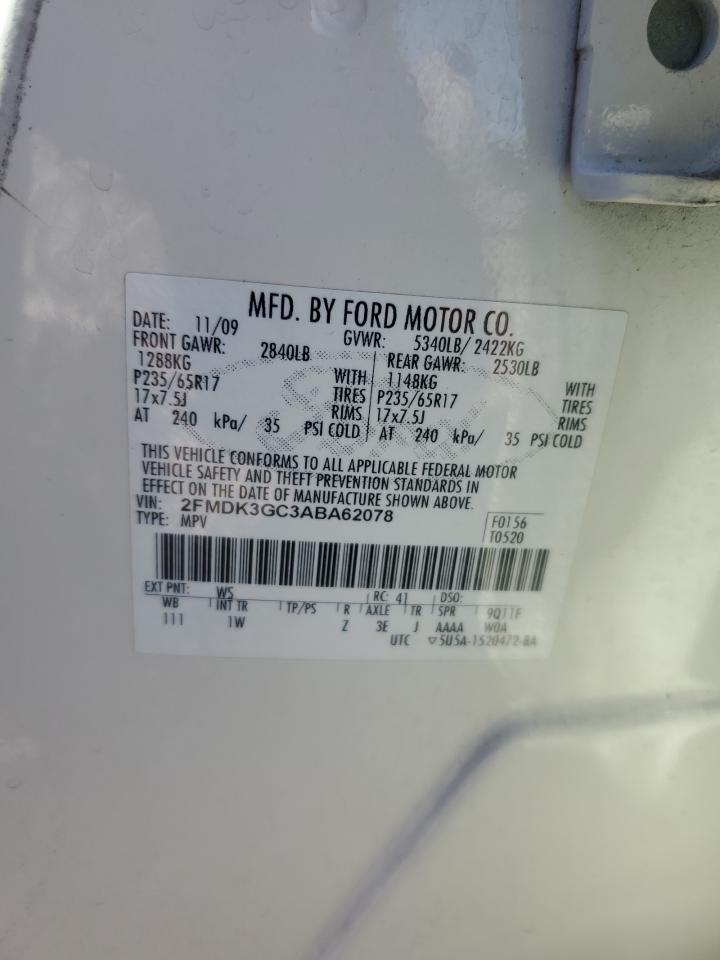 2010 Ford Edge Se VIN: 2FMDK3GC3ABA62078 Lot: 87299415