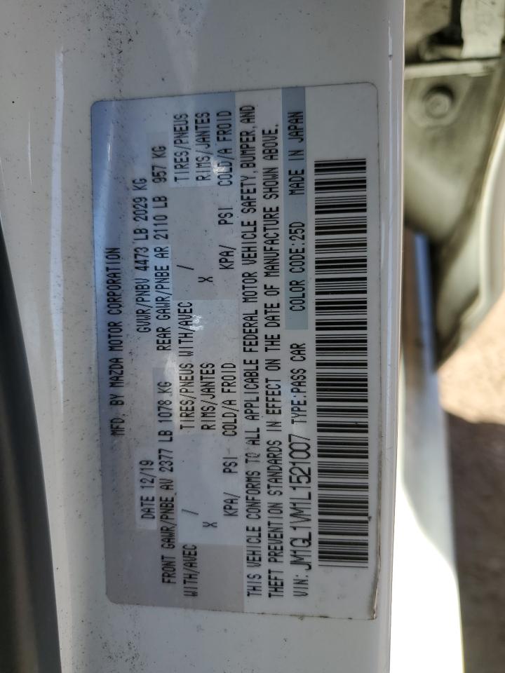 2020 Mazda 6 Touring VIN: JM1GL1VM1L1521007 Lot: 80134205