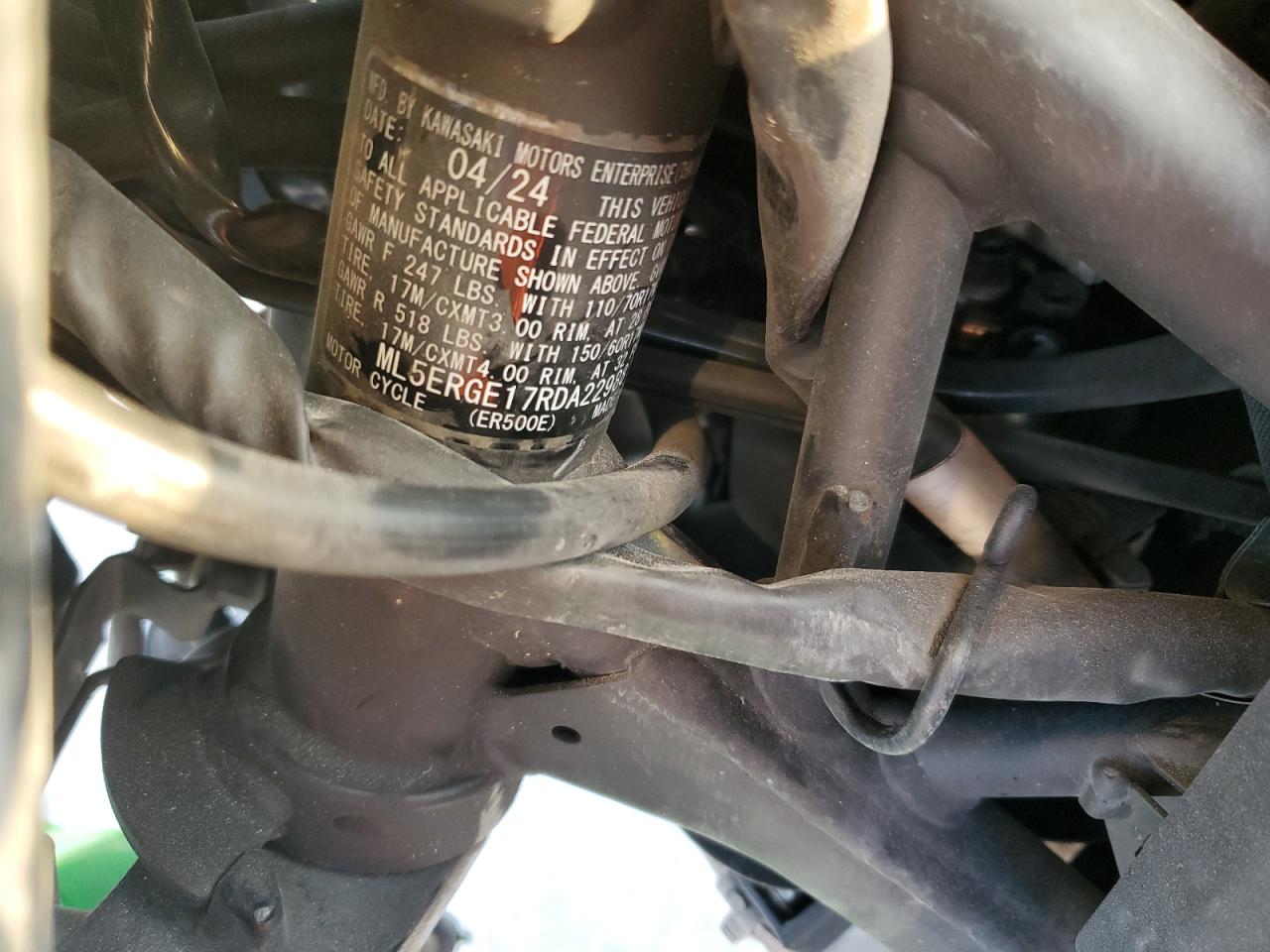 2024 Kawasaki Er500 VIN: ML5ERGE17RDA22988 Lot: 82599355