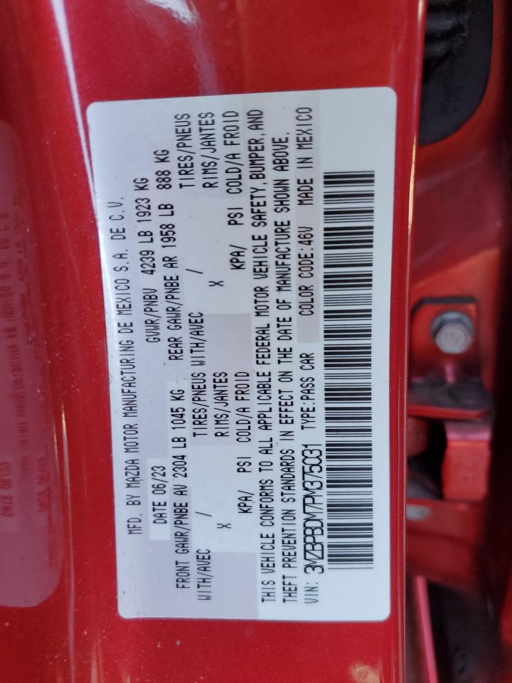 2023 Mazda 3 Premium VIN: 3MZBPBDM7PM375031 Lot: 86522415