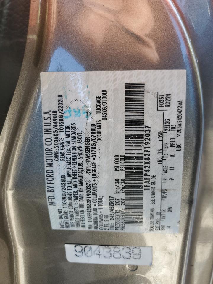 2002 Ford Mustang Gt VIN: 1FAFP42X82F192037 Lot: 84775895