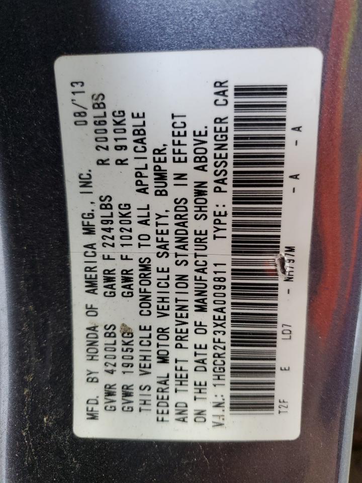 2014 Honda Accord Lx VIN: 1HGCR2F3XEA009811 Lot: 86060705