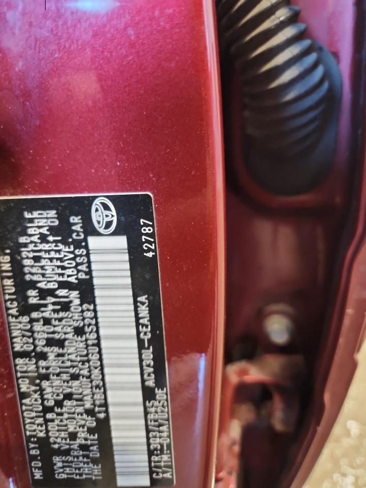 2006 Toyota Camry Le VIN: 4T1BE30K06U165282 Lot: 86141535