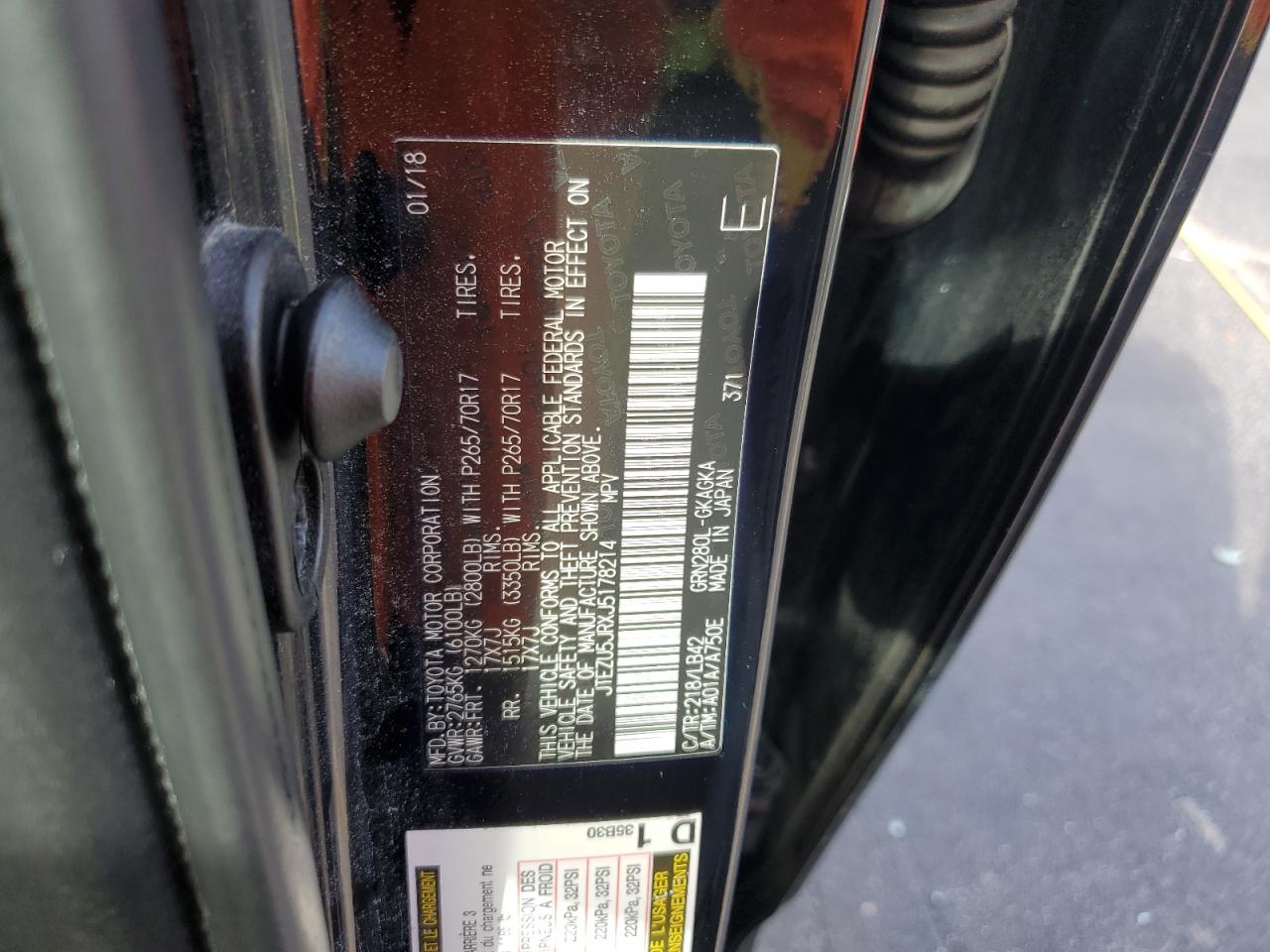 2018 Toyota 4Runner Sr5 VIN: JTEZU5JRXJ5178214 Lot: 82242625