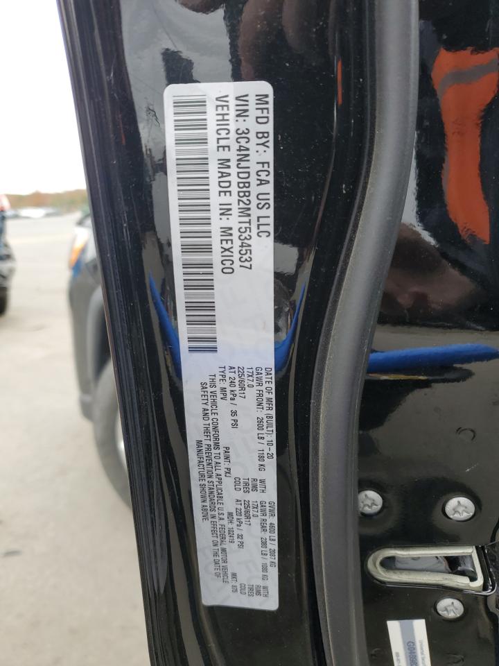 2021 Jeep Compass Latitude VIN: 3C4NJDBB2MT534537 Lot: 90325515