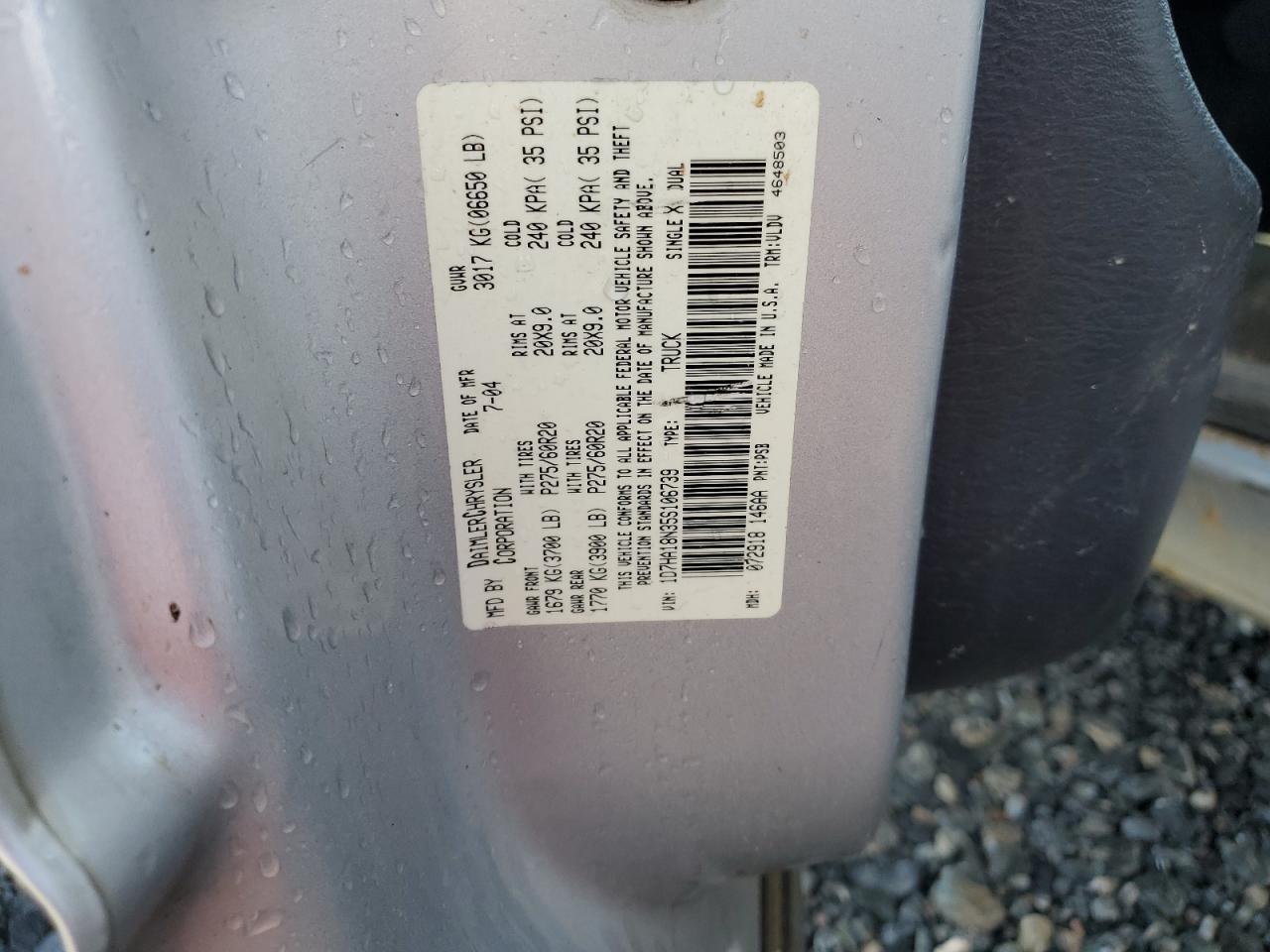 2005 Dodge Ram 1500 St VIN: 1D7HA18N35S106739 Lot: 86704195