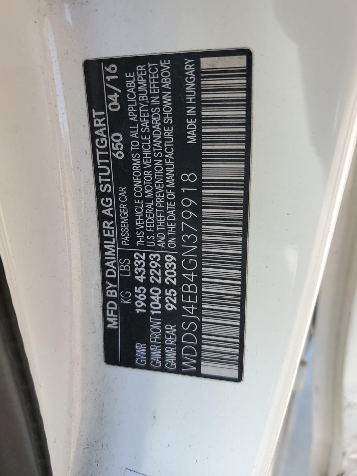 2016 Mercedes-Benz Cla 250 VIN: WDDSJ4EB4GN379918 Lot: 85487665