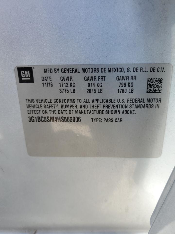 2017 Chevrolet Cruze Ls VIN: 3G1BC5SM4HS565006 Lot: 85113385